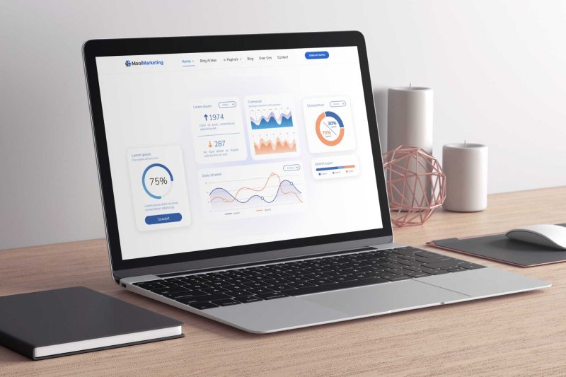 Header Boekhouder Marketing laptop met mooimarketing website